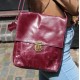 Messenger Medium Push through Purple Leather Bag